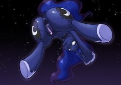 alicorn blue_hair confusion donut_anus female female_only furry magic misstake170 my_little_pony night pink_pussy princess_luna_(mlp) shy spread_legs spreading unicorn unicorn_horn vagina