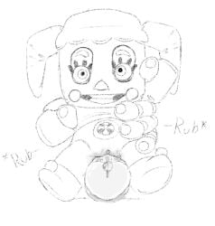 2d averyunfunny circus_baby_(fnaf) digital_media_(artwork) five_nights_at_freddy's five_nights_at_freddy's:_help_wanted frottage grinding plush_baby plushie plushophilia precum straight thighjob wet