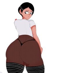 1boy 2025 ass ass_bigger_than_head ass_focus big_ass big_butt big_thighs black_eyes black_hair curvy curvy_figure femboy fishnet_pantyhose fishnet_stockings fishnets male peru peruvian polxnart_(artist) solo_male stockings_thigh_highs thick_ass thick_thighs thighs thong tigh_highs underwear white_background white_shirt