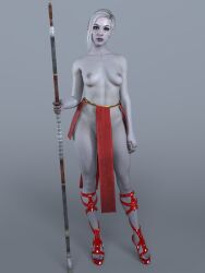 1girls 3d daz_studio female full_body grey-skinned_female grey_skin high_heels jedi:_fallen_order loincloth merrin pelvic_curtain platform_heels solo star_wars topless topless_female zauselzaus