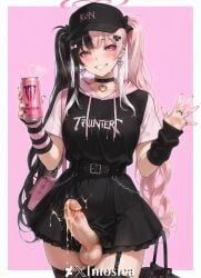 1futa ai_generated arm_warmers artist_name bag baseball_cap belt black_belt black_bow black_choker black_dress black_hair black_headwear black_hoodie black_nails black_skirt black_thighhighs blush bow breasts can character_name choker clothes_writing collarbone copyright_name cowboy_shot cum cum_on_clothes cum_on_penis cum_on_self cumdrip dress drink_can ear_piercing earrings emo energy_drink english_text erection female fingernails futanari garter_straps grin hair_ornament hairbow halo handbag hands_up hat heart heart_choker heart_earrings holding holding_can hood hood_down hoodie huge_cock intosica jewelry large_breasts large_penis long_fingernails long_hair long_sleeves looking_at_viewer miniskirt monster_energy multicolored_hair multiple_rings nail_polish penis piercing pink_background pink_eyes pink_hair pink_halo pink_hoodie pink_nails ring shirt short_sleeves shoulder_bag simple_background skirt sleeveless sleeveless_dress smile soda_can solo split-color_hair standing sweat teeth testicles thighhighs twintails two-tone_hair uncensored very_long_hair white_background white_hair yami_kawaii yellow_cum