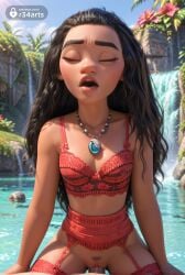 1boy 1boy1girl 1girls ai_generated artist_name black_hair blurry bra breasts closed_eyes cowgirl_position cum cum_in_pussy day disney disney_princess female female_pubic_hair garter_belt hi_res jewelry lingerie lips long_hair male moana moana_2 moana_waialiki necklace open_mouth outdoors penis pov pubic_hair pussy r34arts red_bra sex small_breasts solo_focus straddling straight tan thighhighs uncensored underwear vaginal_penetration vaginal_sex water waterfall