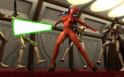 2012 3d ahsoka_tano b1_battle_droid battle_droid clone_wars coruscant droid green_lightsaber jedi jedi_padawan kondaspeter lightsaber senate_building star_wars tagme the_clone_wars:_season_four togruta