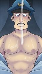 1boy 2018 blonde_hair dripping el_general headwear huevocartoon human male male_only mammal marcianos_vs._mexicanos nipples solo solo_male sweatdrop