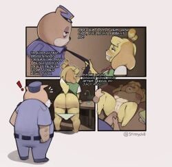 absurd_res anal anal_sex animal_crossing anthro ass big_breasts big_butt big_nipples booker_(animal_crossing) bottomwear breasts brown_body brown_fur canid canine canis clothed clothing clothing_pull desk dialogue domestic_dog duo english_text female floppy_ears fur furniture half-closed_eyes hi_res isabelle_(animal_crossing) long_ears lying male male/female mammal narrowed_eyes necktie necktie_pull nintendo nipples on_back on_desk panties panties_down partially_clothed penetration penile penile_penetration penis_in_ass police police_hat police_officer police_uniform presenting presenting_hindquarters seduced sex shih_tzu skirt spread_legs spreading stopych table table_lotus_position text toy_dog underwear underwear_down uniform unprofessional_behavior yellow_body yellow_fur