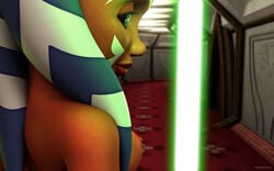 1girls 2012 3d ahsoka_tano clone_wars coruscant female female_only green_lightsaber jedi jedi_padawan kondaspeter lightsaber senate_building solo star_wars tagme the_clone_wars:_season_four togruta