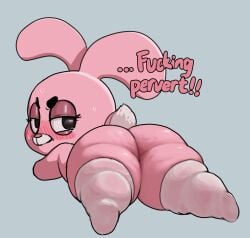 1girls 2025 anais_watterson anthro ass big_ass black_eyes blush bodily_fluids bottom_heavy bubble_butt cartoon_network clothing cub dialogue digital_drawing_(artwork) digital_media_(artwork) english female footwear functionally_nude functionally_nude_female fur furry furry_female half-closed_eyes lagomorph large_ass leporid looking_at_viewer looking_back looking_back_at_viewer lying mammal narrowed_eyes nude nude_female okgaki on_front on_stomach pink_body pink_fur pink_skin profanity rabbit rear_view scut_tail short_tail socks solo solo_female sweat tail talking talking_to_viewer tears text the_amazing_world_of_gumball thick thick_ass thick_thighs viewed_from_behind white_clothing white_footwear white_fur white_socks young young_anthro young_female
