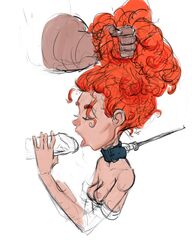 blowjob bondage brave collar curly_hair disclaimer disney disney_princess faceless_male fellatio femsub hair hair_pull merida nipples oral penis pixar red_hair redhead rough_sketch