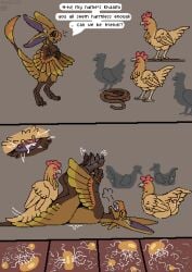 4_ears after_cloacal animal_genitalia anthro avali avian bird black_claws bodily_fluids brown_body brown_feathers chicken claws cloaca cloacal cloacal_kiss cloacal_penetration cum cum_in_cloaca cum_inside digital_media_(artwork) feathers female feral galliform gallus_(genus) genital_fluids genitals group hi_res impregnation khaami_(mustard) larger_penetrated male male/female multi_ear mustard_(welcometothevoid) penetration phasianid pink_cloaca pixel_(artwork) purple_cloaca sex size_difference sperm_cell teeth