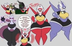 2025 anthro big_breasts black_body black_bottomwear black_clothing black_pants black_shorts black_topwear blue_body blush blush_stickers bottomwear breasts cleavage clothed clothing dewwy(dewwydartz) dewwydarts dewwydarts_(character) dewwydartz dialogue english_text eyewear female female_mewtwo furry generation_1_pokemon generation_3_pokemon generation_4_pokemon generation_5_pokemon generation_6_pokemon goggles goggles_around_neck green_eyes group hand_spike heart_symbol hug huge_breasts jogging_pants latias legendary_pokemon lucario male mega_evolution mega_latias mewtwo multicolored_body naomi_(dewwydarts) naomi_(dewwydartz) nintendo pants pikachu pokemon pokemon_(species) purple_body purple_eyes red_body shorts simple_eyes speech_bubble spikes spikes_(anatomy) story story_in_description tagme tail text thick_thighs topwear tsubaki_(dewwydarts) tsubaki_(dewwydartz) two_tone_body white_body wide_hips yellow_body yellow_clothing yellow_eyes yellow_topwear zeke_(dewwydarts) zeke_(dewwydartz) zekrom