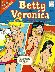 2girls archie_comics betty_and_veronica betty_cooper black_hair blonde_hair breasts cactus34 casual comic_cover female human multiple_girls nude pale_skin public pussy veronica_lodge