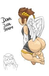 big_ass big_penis fujoshi kid_icarus kinkykong looking_at_viewer monochrome nintendo nosebleed palutena pit pit_(kid_icarus) tagme