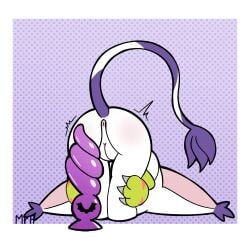 anthro anus ass bandai_namco bent_over bianc_(el_senor_erizo) claws clothing digimon digimon_(species) dildo felid female fur gatomon genitals gloves handwear hi_res imminent_masturbation mammal mr_harinezumi nude presenting presenting_anus presenting_hindquarters presenting_pussy pussy sex_toy solo tail white_body white_fur