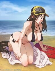 1girls barefoot beach bikini cap cap_only feet female female_only female_solo final_fantasy minacream solo solo_female solo_only tifa_lockhart