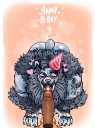 absurd_res anal anal_sex anthro anthro_on_anthro arm_tattoo ass balls bear beard big_penis birthday birthday_sex bodily_fluids brown_body brown_fur brown_hair brutus_(hotdogsauau) canid canine canis clothing dialogue domestic_dog dot_eyes dripping english_text erection eyewear facial_hair fangs floppy_ears foreskin fur genital_fluids genitals glasses grey_hair hair hat headgear headwear heart_symbol hi_res hotdogsauau huge_cock humanoid_genitalia humanoid_penis male male/male mammal muscle_tone muscular muscular_anthro muscular_male onomatopoeia open_mouth open_smile oral party_hat pecs penetration penile penile_penetration penis penis_in_ass precum precum_drip precum_string sex simple_eyes size_difference small_dom_big_sub smile sound_effects speech_bubble tattoo teeth text tongue tongue_out uncircumcised vein veiny_penis