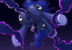 alicorn balls blue_hair bondage circumcised confusion darkness donut_anus female female_only floating furry horse horsecock huge_balls huge_butt in_air magic misstake170 my_little_pony night pink_pussy princess_luna_(mlp) restrained_by_tentacles spreading suspended_in_midair tantabus tentacle tentacle_sex unicorn vagina