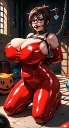 ai-created ai_art ai_generated ball_gag big_breasts blizzard_entertainment bondage boobs_bigger_than_head breasts chains gigantic_breasts huge_boobs huge_breasts latex mei_(overwatch) overwatch shackles tits_bigger_than_head