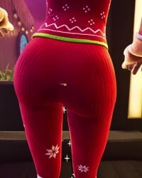 1girls 3d 4:5 ass ass_focus ass_shake big_ass christmas christmas_outfit female fortnite jolly_jammer longer_than_30_seconds no_sound party_hips rear_view screencap standing tagme vertical_video video
