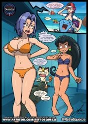 1ambiguous 1girl 1girls 5boys ash_ketchum ash_ketchum_(cosplay) beach beach_ball big_breasts bikini bikini_bottom bikini_top blue_eyes blue_iris boobs breast_forms bulge bulge_through_clothing bulge_under_clothes bulge_under_girls_one-piece_swimsuit bulge_under_girls_swimsuit bulge_under_one-piece_swimsuit bulge_under_swimsuit cat chest_plate cleavage clothes_swap comic comic_page crossdressing crossdressing_female crossdressing_male disguise disguised_male duo_focus earrings fake_breasts feet felid feline femboy femboy_with_breasts green_eyes green_iris human humor james_(pokemon) jan-hen jessie_(pokemon) large_breasts life_swap lipstick magenta_hair magikarp makeup male_with_painted_nails mammal master_ball meowth meowth_(team_rocket) nail_polish outfit_swap painted_fingernails painted_toenails pikachu pokemon pokemon_(anime) pokemon_anime reality_warping retrosqueeze satoshi_(pokemon) speech_bubble submarine unaware wobbuffet