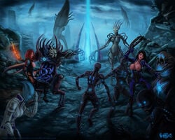 alien alien/human alien_girl asari ashley_williams banshee_(mass_effect) brute cannibal commander_shepard female femshep human husk_(mass_effect) interspecies liara_t'soni male male/female mass_effect party_wipe reaper_(mass_effect) vempire