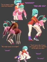 2futas 3d bulma_(afro) bulma_(dragon_ball) bulma_briefs dragon_ball dragon_ball_super dragon_ball_z female futa_on_female futadom futanari heperson selfcest skirt