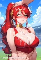 1boy1girl aftermath ai_generated busty cheerleader commission cum facial large_breasts mind_break patreon patreon_url patreon_username public pyrrha_nikos rwby sinderellaart stadium thick used voluptuous