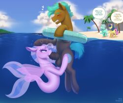 bonbon_(mlp) earth_pony equid equine female feral feral_on_feral feral_only friendship_is_magic furry horse lyra_heartstrings_(mlp) male mammal my_little_pony pony sex silverstream_(mlp) tagme underwater underwater_sex unicorn