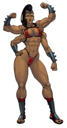 female jiggeh mortal_kombat muscle_girl muscles sheeva spikes strong