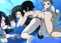 after_birth another aya_ayano baby birth blush blushing censored eye_patch female human male misaki_mei normal_birth pregnant swimsuit swimwear tagme umbilical_cord water