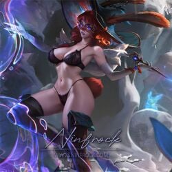 1girls ai_generated alternate_version_at_source alternate_version_available aurora_(league_of_legends) big_breasts bikini black_bikini black_panties bra bunny_ears bunny_girl cleavage covered_nipples covered_pussy female fit fit_female gloves large_breasts league_of_legends legwear lingerie navel ninfrock orange_hair panties red_hair solo standing stockings thick thick_ass thick_thighs thighhighs uncensored underwear voluptuous voluptuous_female wide_hips