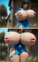 ai_generated big_breasts breasts female female_focus female_only huge_breasts nipple_mouth nipples pony_diffusion_xl stable_diffusion wtf