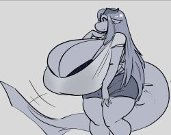 big_breasts breasts cleavage fish hell__is__real huge_breasts shark tagme thick_thighs wide_hips