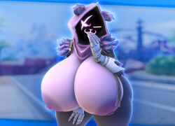 1girls 3d 3d_(artwork) anthro big_breasts breasts cleavage female female_only fortnite furry huge_breasts nipples not_person420 person-420 raven_team_leader solo thick_thighs wide_hips