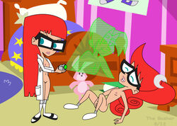 cartoon_network female female_only gil_nexdor glasses human johnny_test_(series) mary_test masturbation multiple_females multiple_girls straight_hair susan_test test_twins the_bashar twins