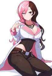 ai_generated big_breasts breast_expansion cleavage female female_only huge_breasts jonnyjonn midriff neo_(rwby) novelai pov_eye_contact rwby