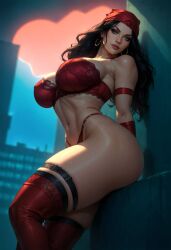 1girls ai_generated ass bazoombasakimbo big_ass big_breasts black_hair breasts curvy_body curvy_female curvy_figure elektra_natchios female_focus female_only high_resolution huge_breasts long_hair marvel marvel_comics mature_female thick_thighs voluptuous voluptuous_female