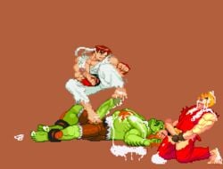 animated blanka boner color erection gay human ken_masters male male_only multiple_boys multiple_males muscles ryu_(street_fighter) street_fighter yaoi