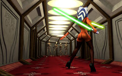 2012 3d ahsoka_tano b1_battle_droid battle_droid clone_wars coruscant droid green_lightsaber jedi jedi_padawan kondaspeter lightsaber senate_building star_wars tagme the_clone_wars:_season_four togruta