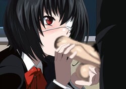 another censored clothing eye_patch misaki_mei oral_sex tagme