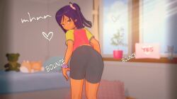 2girls 3d animated ass ass_focus ass_shake audible_music black_hair dance dancer dancing dark-skinned_female dark_skin edit edited female medium_hair mp4 music orange_eyes original short_hair shorts sound tagme third-party_edit video