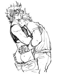 2boys ass battle_tendency caesar_zeppeli exposed_ass gay jojo's_bizarre_adventure joseph_joestar male male/male male_only yaoi