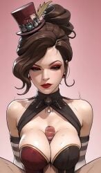 1boy 1girls 2d ai_generated animated borderlands borderlands_3 bouncing_breasts breasts cleavage cleavage_overflow fast_thrusts female hands-free hands_behind_back huge_breasts huge_cock mad_moxxi male male/female paizuri paizuri_lead_by_male paizuri_under_clothes paralap tagme tight_fit video