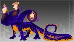 black_scales diplomacyraptor diplomacyraptor_oc dragon_cock futa_focus futa_only futanari horns hydra large_breasts large_cock mind_flayer monster monster_cock monster_futa monster_girl multiple_cocks multiple_heads non_mammal_taur orange_scales paws poisonous psychic purple_scales ringwaldt scales tail talons taur thick thick_legs thick_tail thick_thighs white_skin