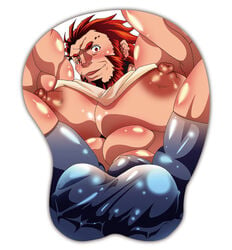 1boy abs balls bara bulge erect_nipples facial_hair fate/zero fate_(series) gay iskandar_(fate) male male_only mousepad muscular muscular_male nipples pecs puffy_nipples red_hair rider solo tagme yaoi ygyg2200