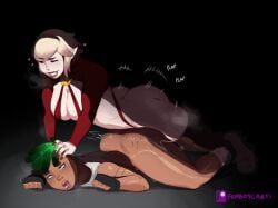 ass_clapping ass_grab blonde_female blonde_futa blonde_hair breasts broken_rape_victim cazu_(femboycarti) closed_hands dark-skinned_femboy dark-skinned_male dark_skin dreadlocks drool drooling eyes_rolling_back femboy femboycarti fucked_silly futa_on_femboy futa_on_male futa_penetrating futa_penetrating_femboy futa_penetrating_male futadom futanari green_hair hand_on_head hips holding_head laying_down light-skinned_futa light-skinned_futanari light_skin moan moaning on_floor penetration pointy_ears raped_by_monster smile smirk smirking smirking_at_partner vampire vampire_futa vampire_girl white_skin