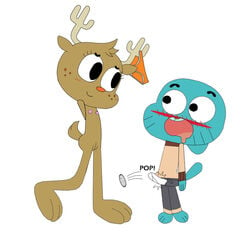 1boy 1girls blush cartoon_network cat cervine deer drool duo erection feline female gumball_watterson male nipples nude nudity penny_fitzgerald penny_fitzgerald_(before_canon_real_form) tagme the_amazing_world_of_gumball underwear vulva wardrobe_malfunction young