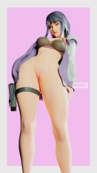 1girls 3d 3d_custom absurd_res absurdres ass ass_visible_through_thighs below_view big_ass big_breasts big_butt black_hair bottomless breasts breasts_bigger_than_head censored cleft_of_venus curvaceous custom_3d custom_model exposed_pussy fat_mons female female_focus female_ninja female_only fishnets hand_on_stomach hi_res high_resolution highres hinata_hyuuga hyuuga_hinata kunoichi large_breasts long_hair low-angle_view naruto naruto_(series) naruto_shippuden ninja plump_labia puffy_pussy pussy seductive sky sky_background small_waist solo tagme thick_thighs thigh_highs thigh_strap top_heavy very_high_resolution view_from_below wanksy wide_hips