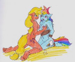 applejack_(mlp) earth_pony equine female female_only friendship_is_magic fur multiple_females my_little_pony nekotigerfire pony rainbow_dash_(mlp) smooth_skin yuri