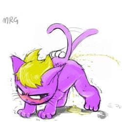 cartoon_network cat feline mandy mrg peeing pissing purple_fur tagme the_grim_adventures_of_billy_and_mandy what