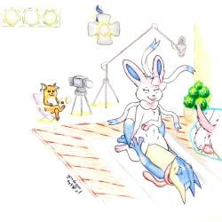 1:1 3_toes absurd_res amphibian anthro anus ass bodily_fluids camera closed_eyes cum cum_in_vagina cum_inside duo eeveelution electronics feet female feral frog generation_1_pokemon generation_6_pokemon genital_fluids genitals greninja hi_res lamp male mammal microphone mouse murid murine nintendo penetration penile penile_penetration penis penis_in_vagina pink_anus pink_vulva pokemon pokemon_(species) raichu raised_tail rodent sex sitting smile spread_legs spreading sylveon tail text toes traditional_media_(artwork) vaginal_penetration vulva yordraw